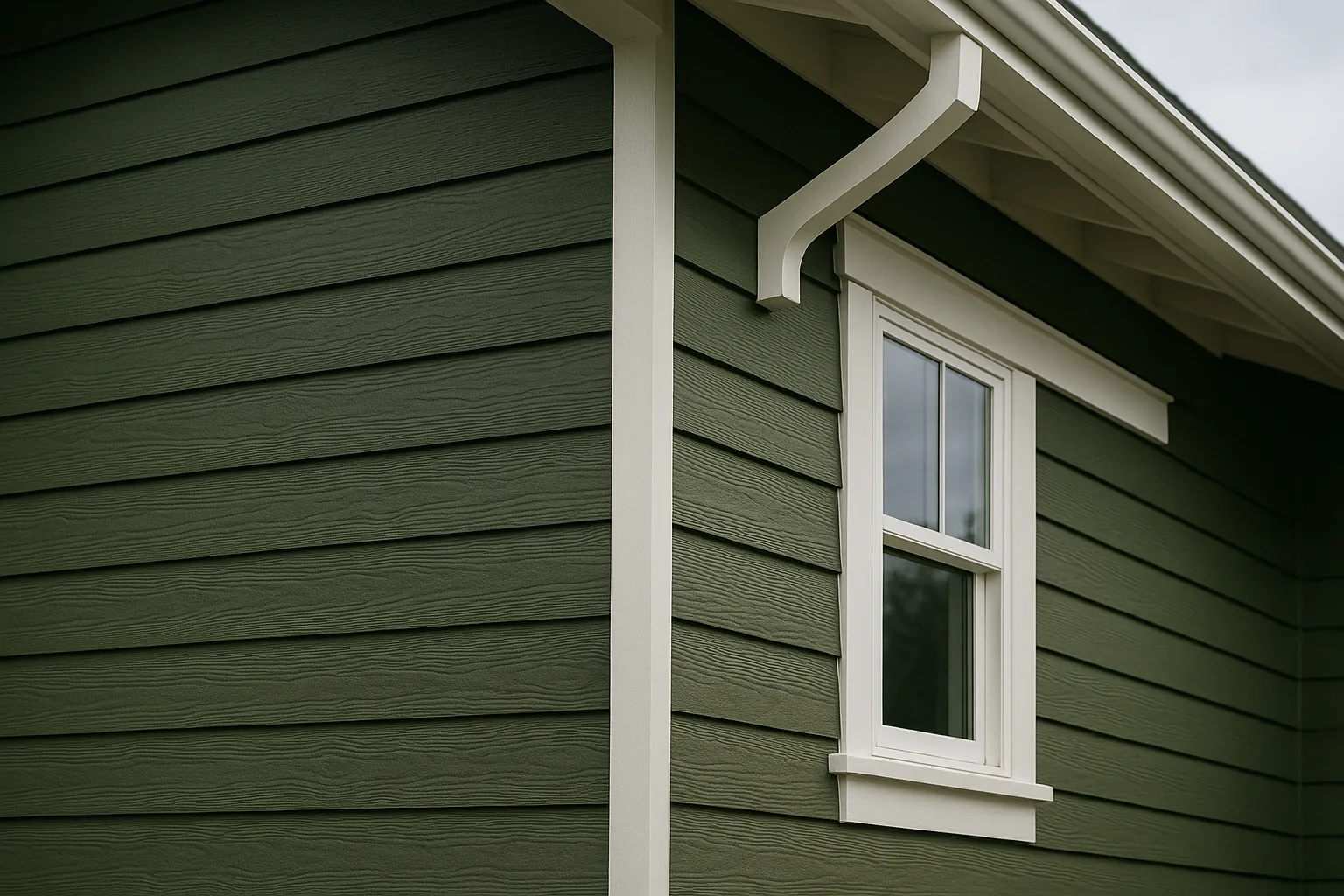 Warm cedar grain engineered wood siding on a craftsman style valley home